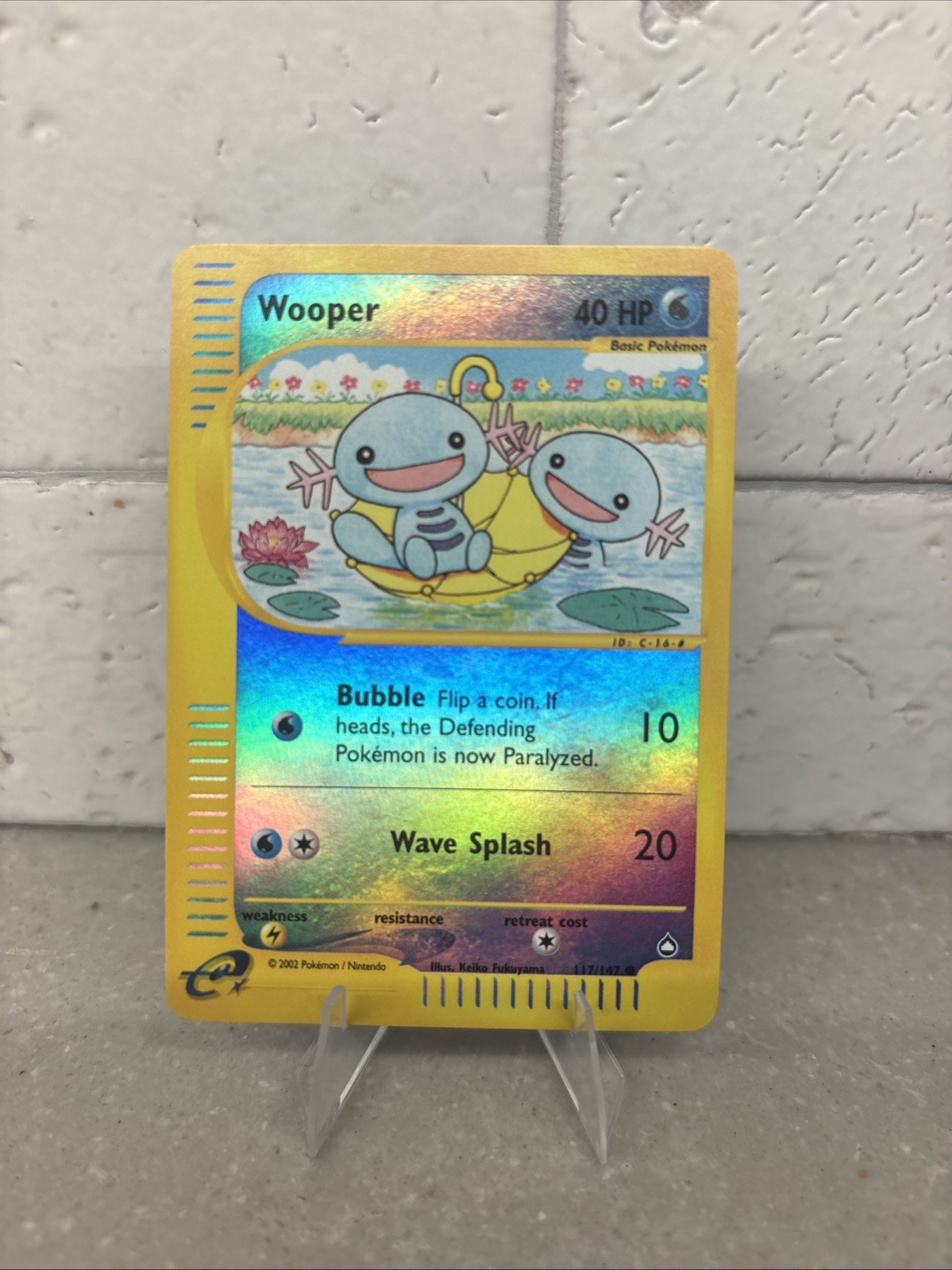Reverse Holo Wooper 117/147 Aquapolis Reverse Holo Nintendo Pokemon Card Nm-mint