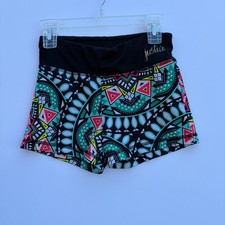 Justice Active Girls Tribal Print Athletic Shorts Teal Pink Neon Size 10