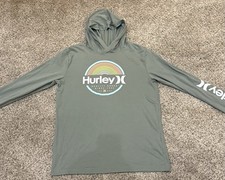 NEW Hurley Boys Hoodie XL Long Sleeve Graphic Pullover Light Army Green
