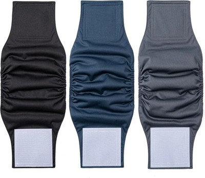 1 Pack 3 Reusable Dog Diapers Washable Male Belly Bands for Dogs, ( Small )
