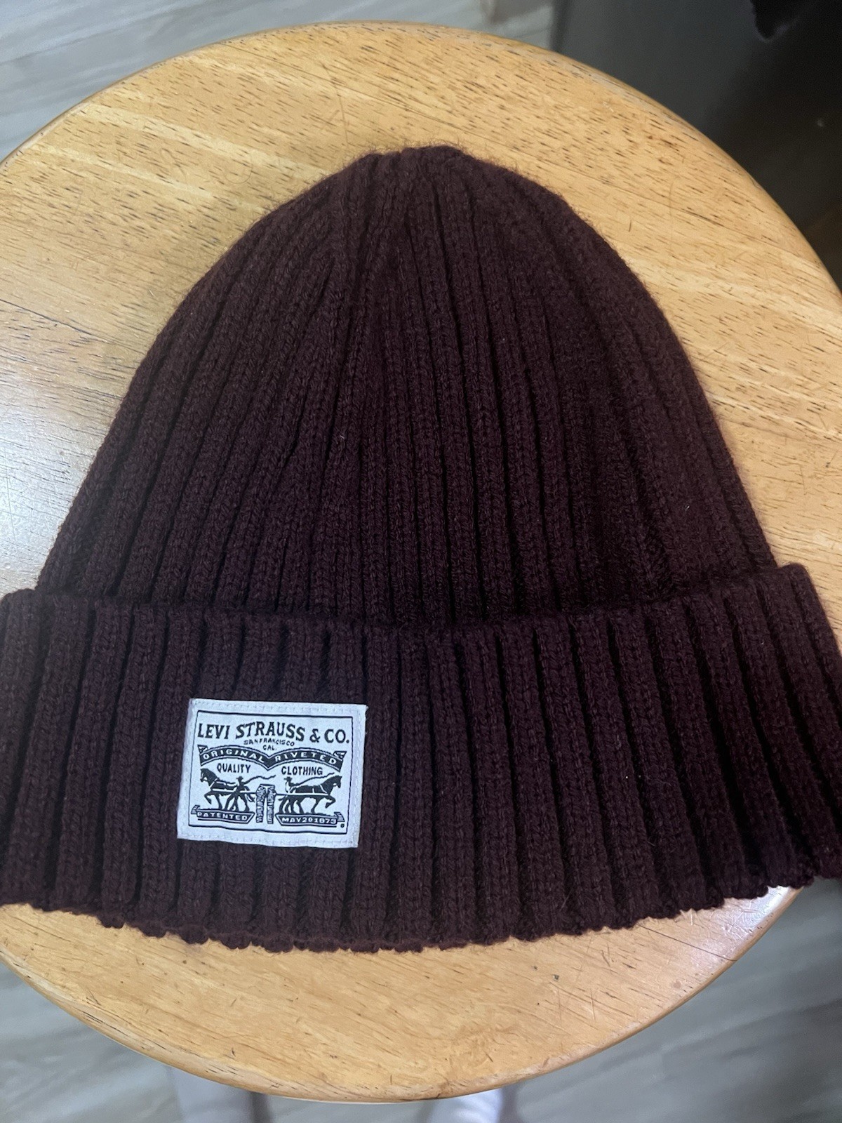 Levi's Beanie Adult One Size Red Acrylic Knit Levi Strauss Winter Cap