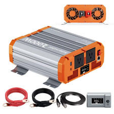 2000W Power Inverter Pure Sine Wave 12V to 110V 120V Car Solar RV Marine 4000W