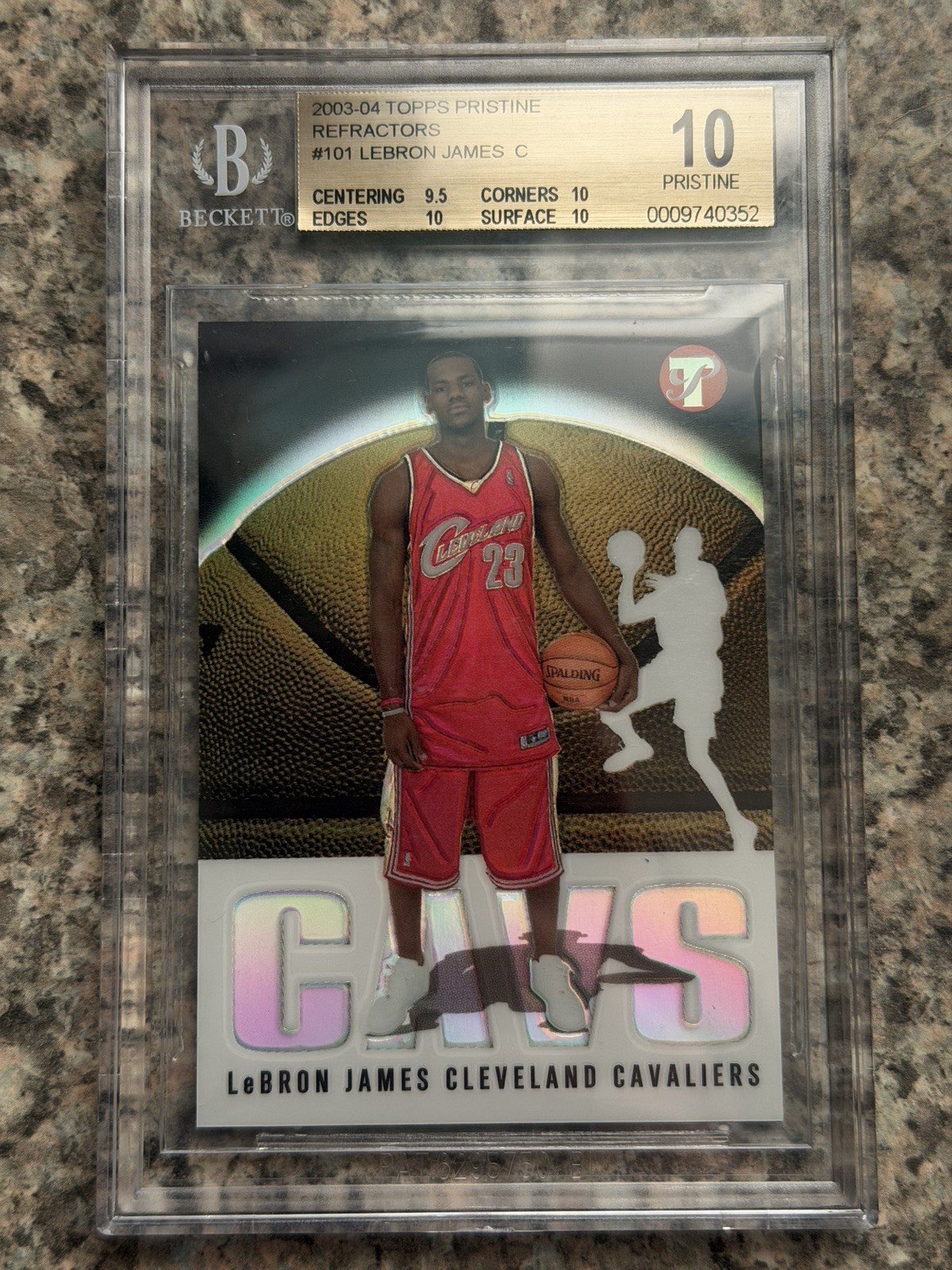 LEBRON JAMES PSA 10 2003-04 TOPPS PRISTINE #101 ROOKIE REFRACTOR RC 187/1999