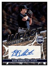 Blake Burkhalter 2023 Panini Elite Extra Edition Impact Signatures II-BBK Braves