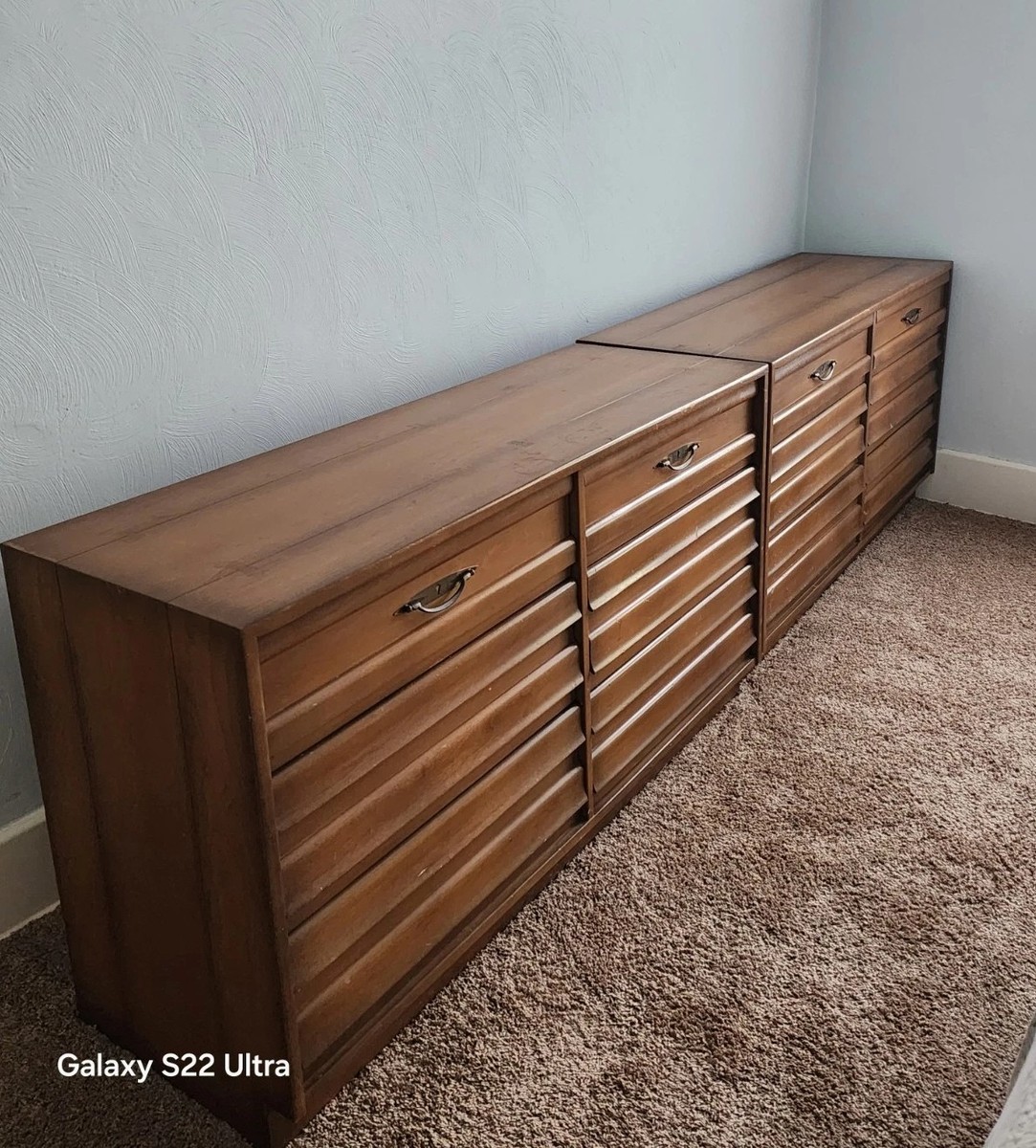 2 American of Martinsville Mid Century Modern 6 Drawer Dresser Set Light Walnut | eBay 2 American of Martinsville Mid Century Modern 6 Drawer Dresser Set Light Walnut | eBay