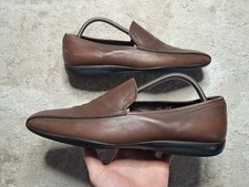 Prada Brown Leather Loafers Driving Shoes - Made in Italy Vintage Sz 8 UK / 9 US