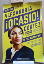 Alexandra Ocasio Cortez 2018 pour affiche Congrès AOC Bronx + Reines 2 faces ICE