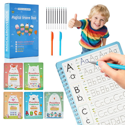 Grooved Writing Practice Books for Kids Ages 3-8 - Tracing & Learning Activities