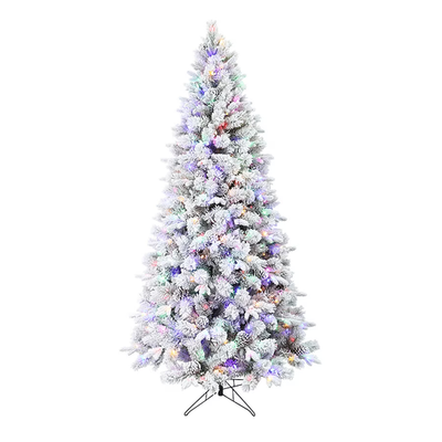 Holiday Living 7.5-ft Albany pine Pre-lit Flocked Artificial