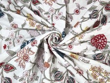 Indian Screen Printed 100 Cotton 5 Yard Fabric NO TARRIF CHARGES 100 ZK 342