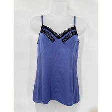 Coquette Cami XS Purple Satin Lace Trim Y2K Layering Spaghetti Straps