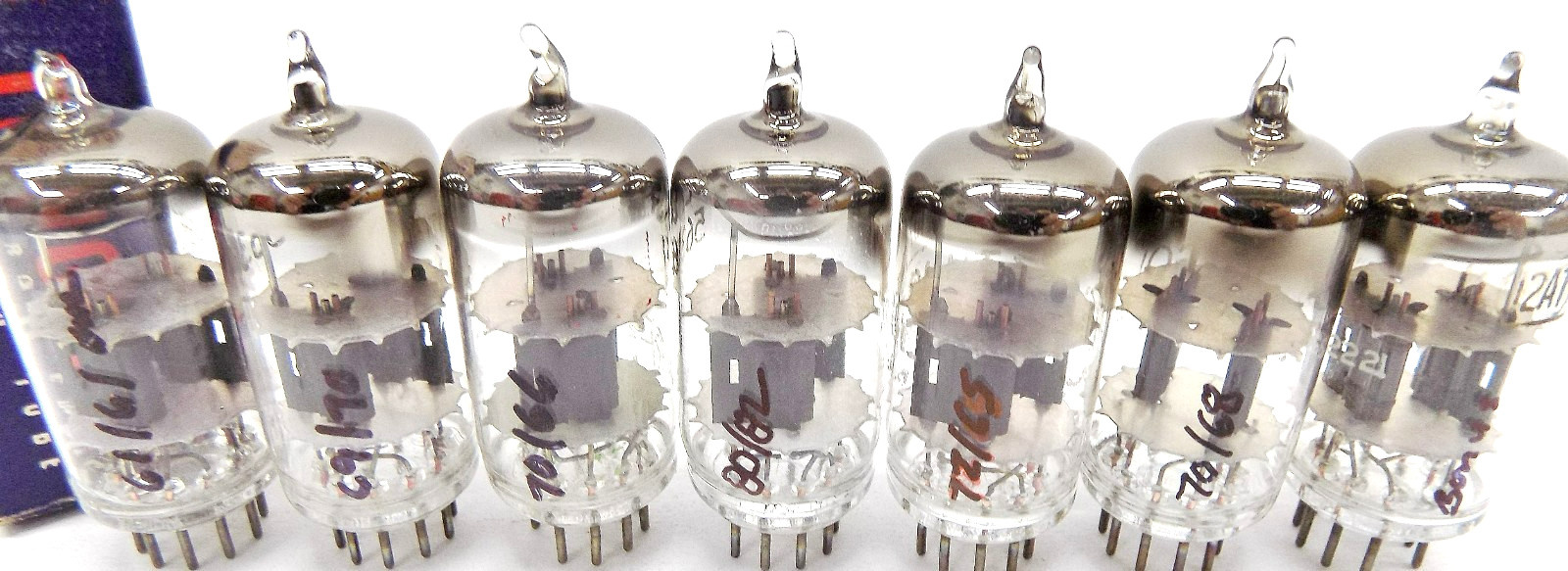 6 Nice Tested Vintage Tung Sol-Made 12AT7/ECC81 Vacuum Tubes w/Bonus Tube