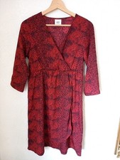 Mamalicious Maternity Dress S Small UK 8 10 Red Animal Print