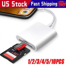 TF/SD Card Adapter Camera Reader for iPad iPhone6 7 8 Plus 13 14 15 Pro X Xs Lot