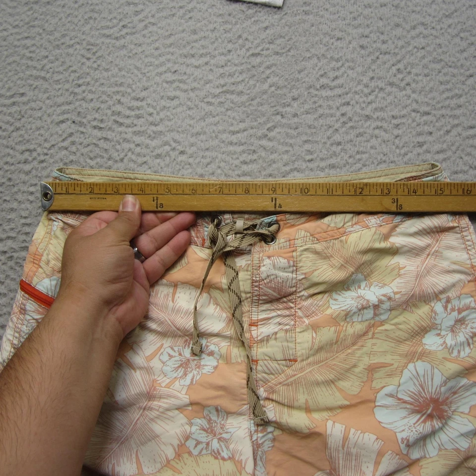 Patagonia Board Shorts Para Hombres 32 Naranja Floral Bañador Cordón Nylon Playa Foto 4 de 4