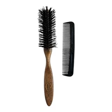 VTG Goody Smoothing Hair Brush Light Brown Faux Wood Grain 9” USA Nylon Bristles