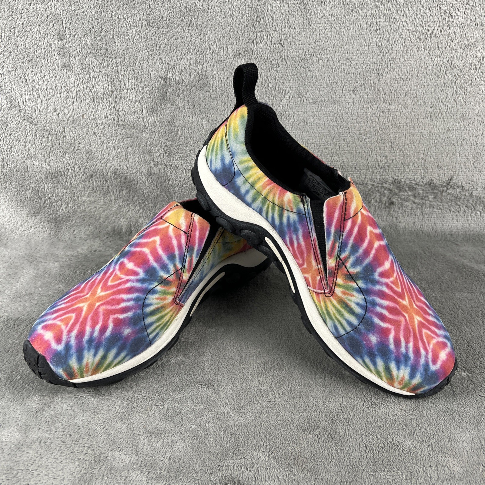 Scarpe sneakers Merrell Jungle Moc slip on uomo 7 donna 8 5 tie dye colorate usate in ottime condizioni