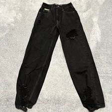 Empyre Jeans Womens 2 25x29 Black Baggy Skater Distressed