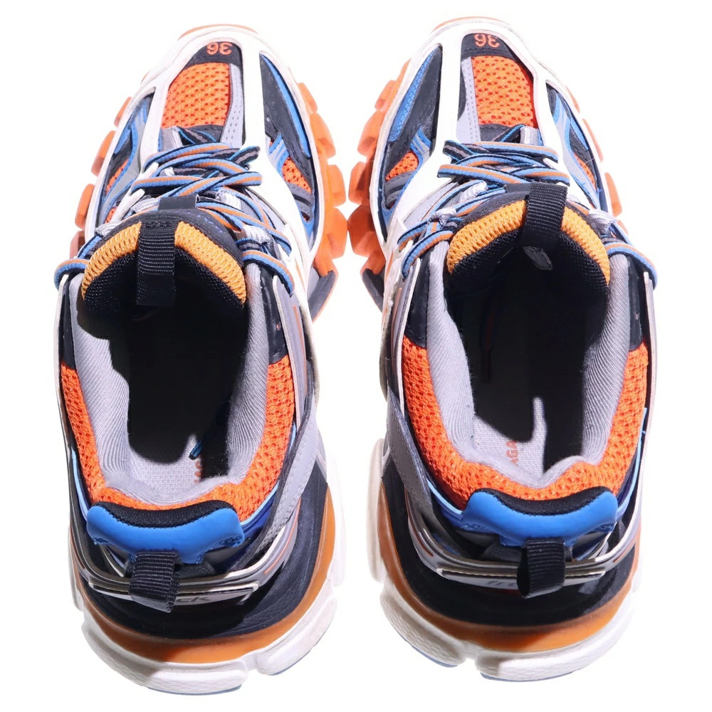 BALENCIAGA Size 36 Track Trainers Lace Up Low Cut Shoes Sneakers Orange Blue Wom thumbnail 4