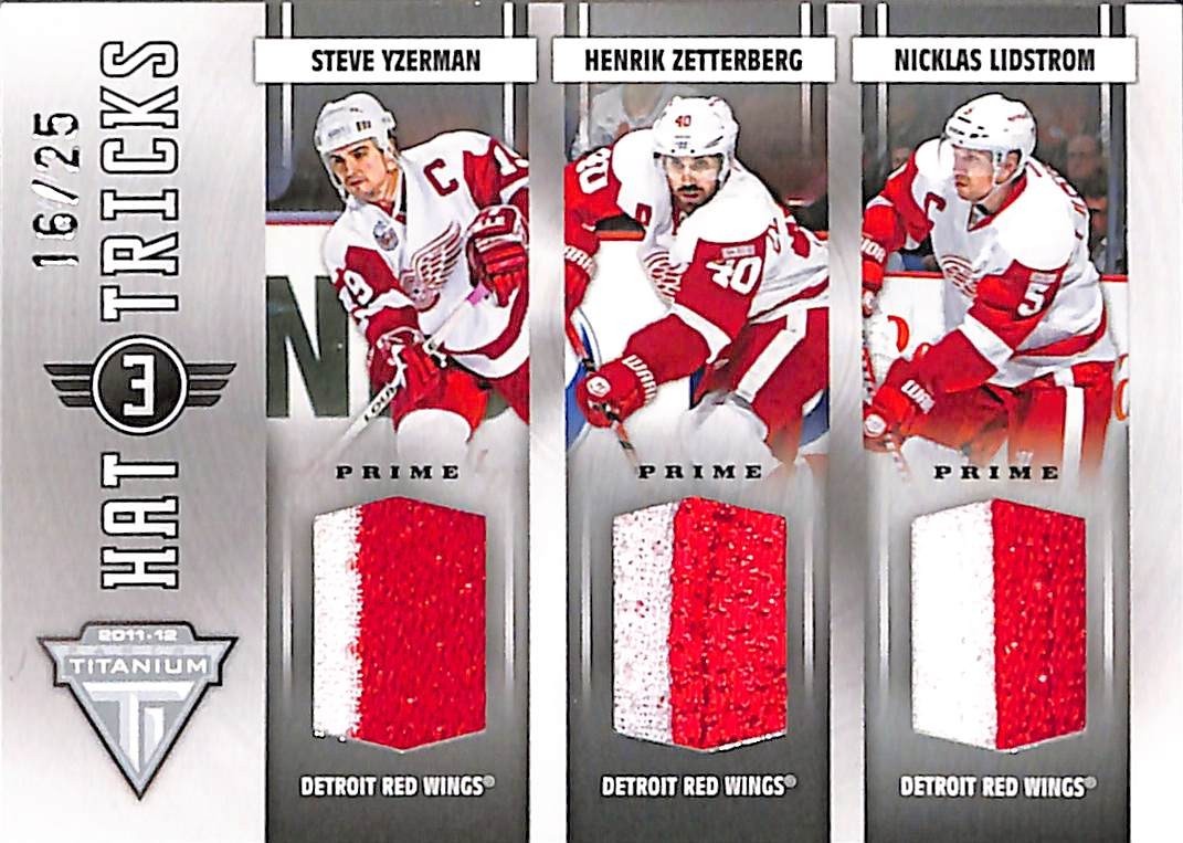 2011-12 Titanium Yzerman/Zetterberg/Lidstrom Hat Trick 16/25