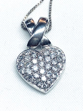 Gorgeous Sterling Silver 925 Cubic Zirconia Heart Pendant Necklace
