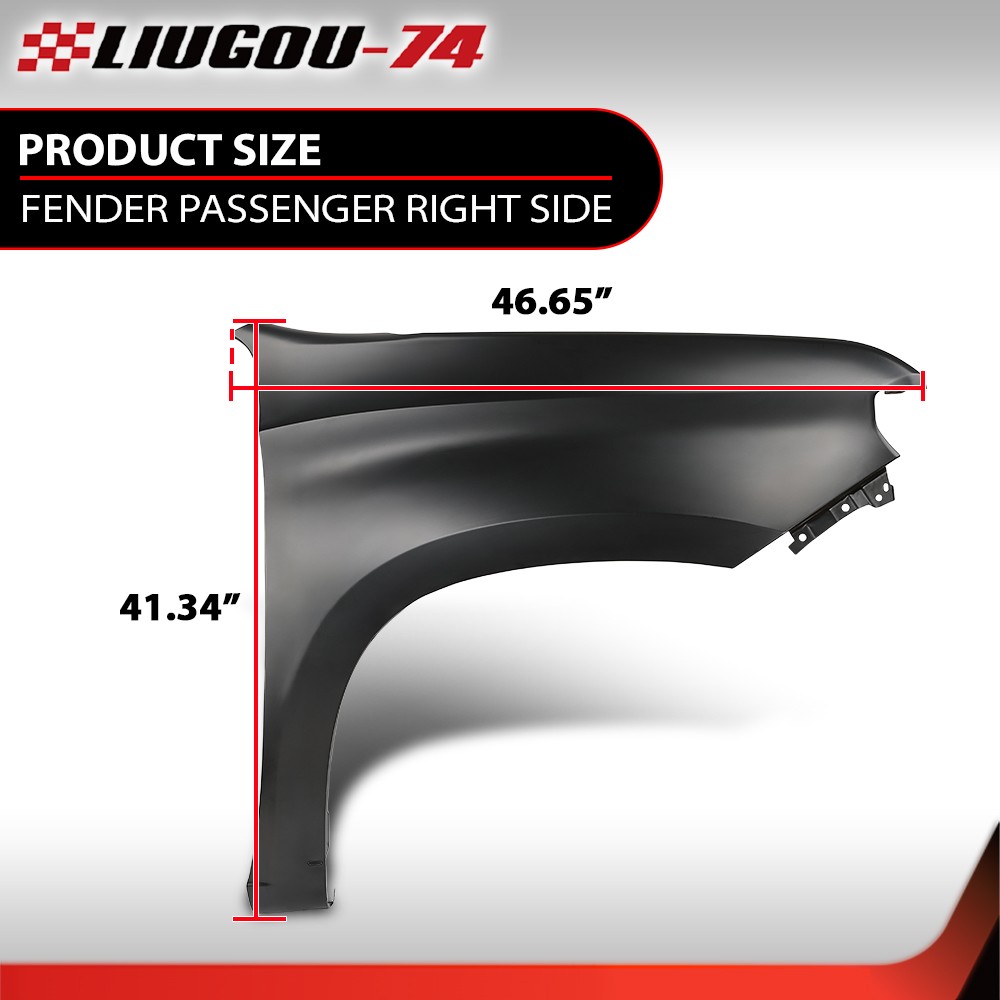 Front Right Passenger Side Fender Fit For 2019-2023 Chevrolet Silverado 1500