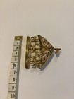 Vintage Carousel Merry-Go-Round Brooch Pink Porcelain Roses Faux Pearls Gold Ton — photo 4
