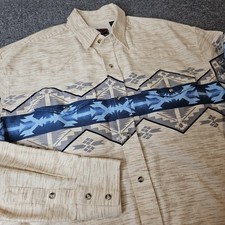 Vintage Roper Mens Pearlsnap Aztec Print Longsleeve Shirt Southwestern 90s Y2k