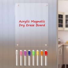 Acrylic magnetic dry erase whiteboard 12x9 fridge memo to do grocery list 8