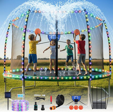Trampoline Accessories Kit, Basketball Hoop with 3 Mini Basketballs, 52FT Solar