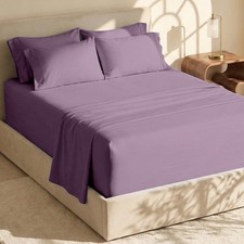 Bed Sheets 6 Piece Set Double Brushed Soft Peach Pink Cal King Hearth Harbor