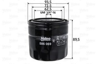 Valeo ÖLfilter Anschraubfilter FüR Chrysler Sebring Cabriolet 2.7 V6 24V