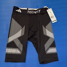 ADIDAS TECHFIT PRO SERIES HALF RESILTECH TIGHT BLACK MENS Size S TRAINING JI8222