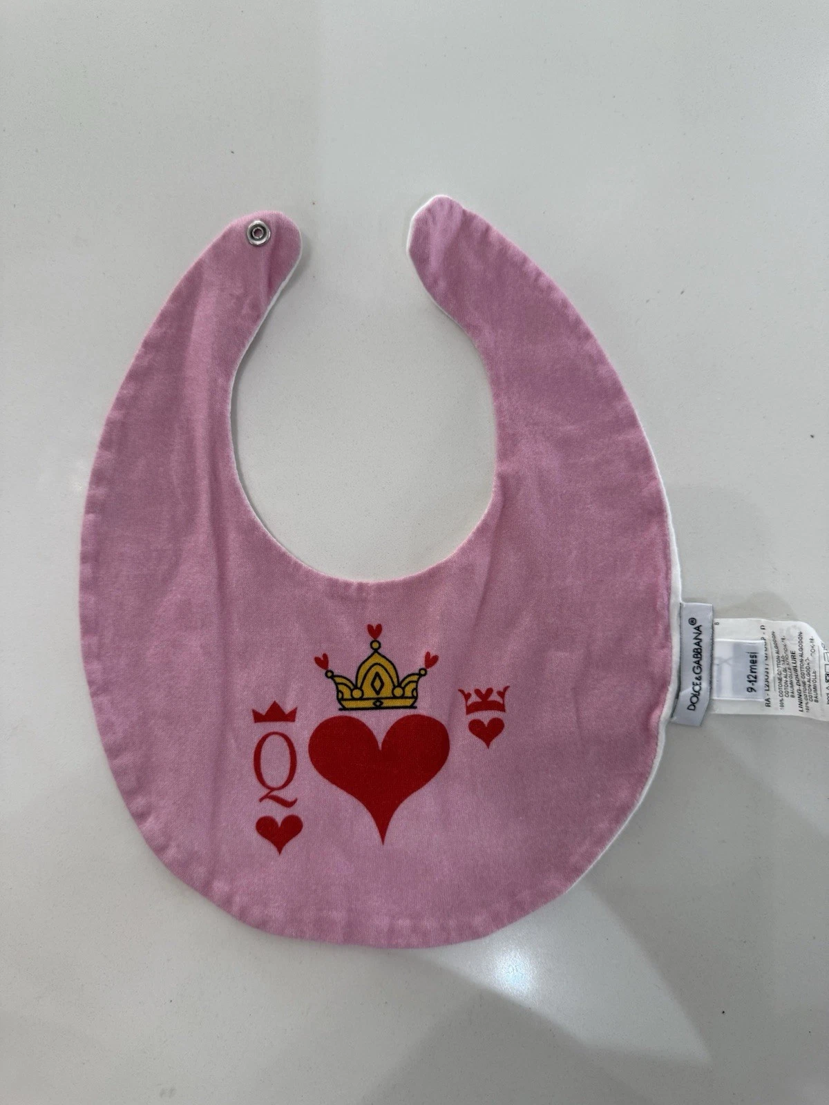 Dolce & Gabbana Baby Pink Queen’s Bib 9 To 12 Months ￼