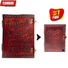 Genuine Leather Journal7x5–Handmade Vintage Diary,200 Pages | Buy 1 Get 1 Free