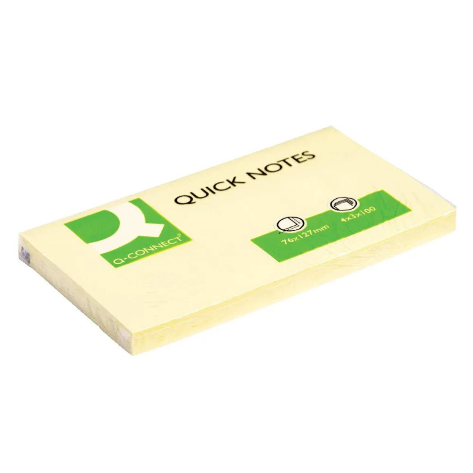 Q-Connect Quick Notes Sticky Notes 76 x 127mm Yellow (Pack of 12) KF10503