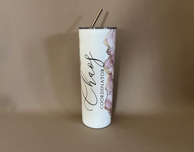 20 Oz.  Chaos Coordinator  Aluminum Tumbler & Straw~Great Gift For Teacher! New!
