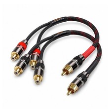KOOKFJLLZ RCA Y Splitter Cable, 1 Male to 2 Female, 1FT, 24K Gold Plated OFC,...