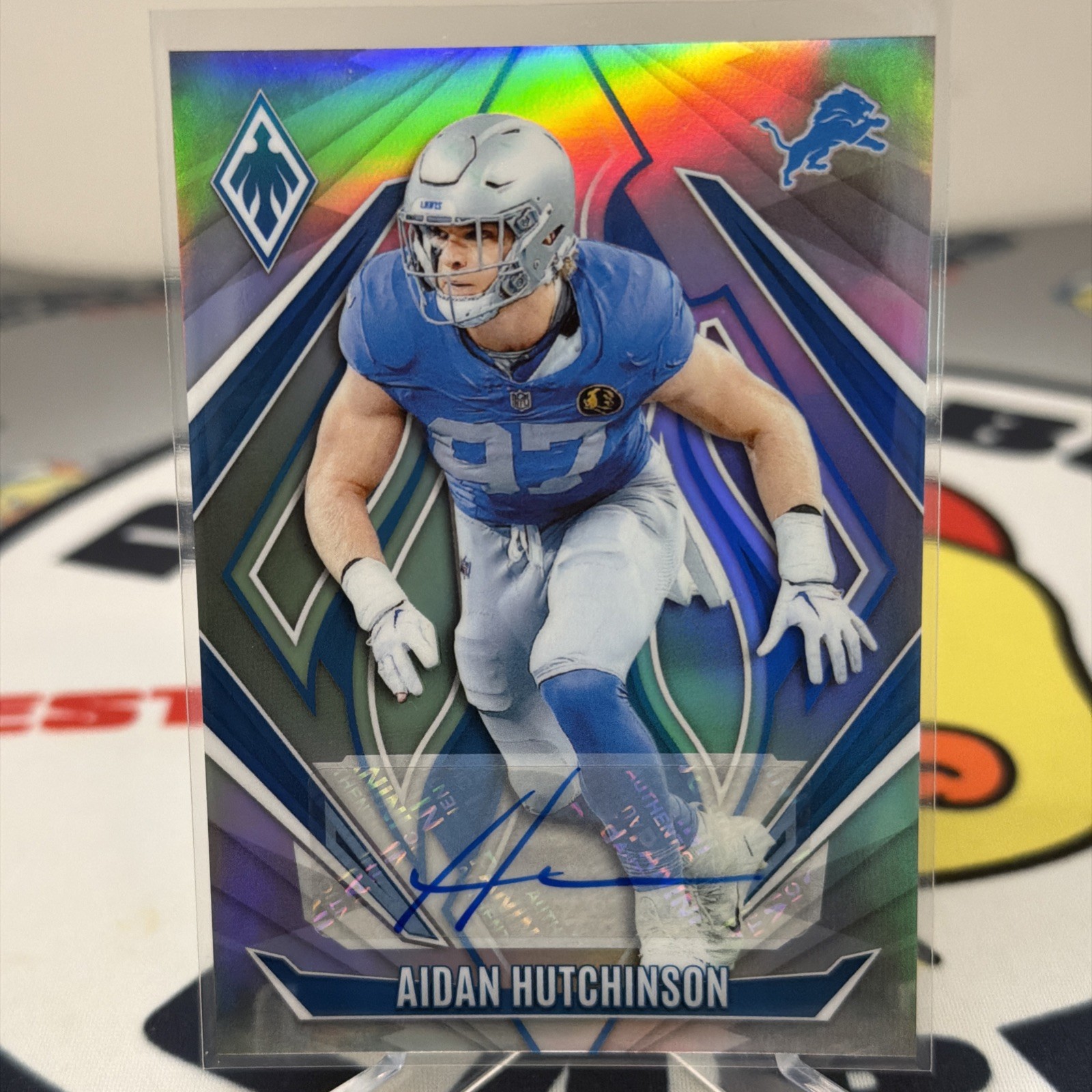 Aidan Hutchinson 2024 Panini Phoenix Football #4 Silver Refractor /199 Auto