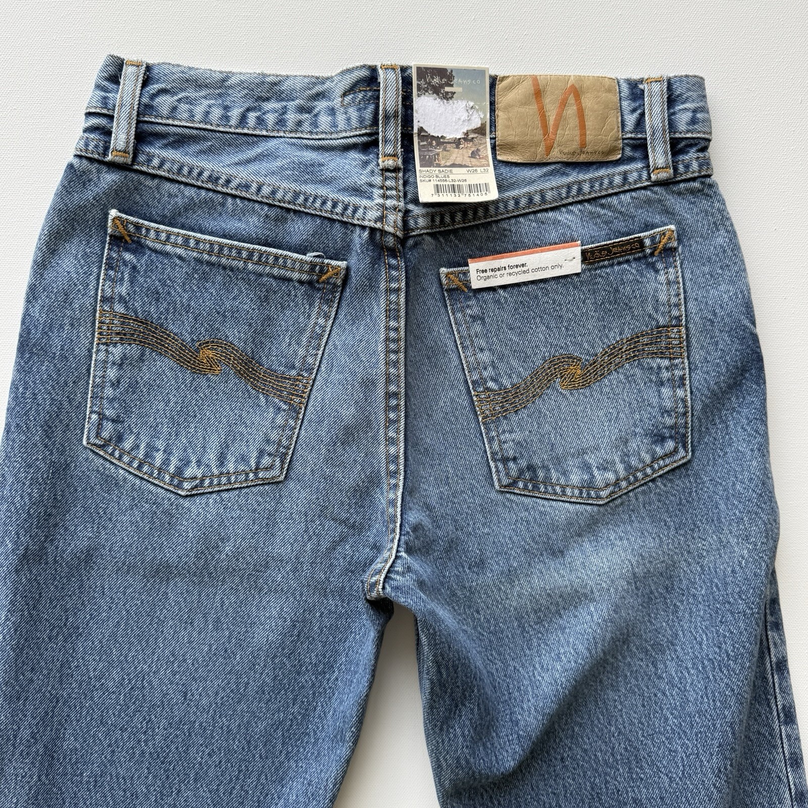 NUDIE JEANS CO Women's Designer Shady Sadie Denim Jeans Indio Blues 26 W / 32 L image 9