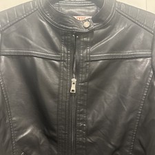 Youth LJYH Black Faux Leather Biker Motorcycle Jacket Size 11-12