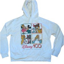 Walt Disney World 100 Years of Wonder Mickey Mouse White Hoodie Sz Women  s M