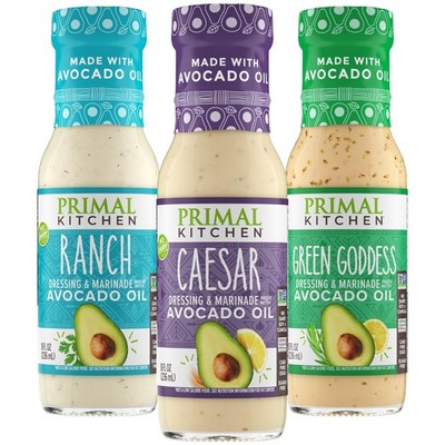Primal Kitchen Ranch Dressing, Caesar and Green 8 Fl Oz (Pack of 3)