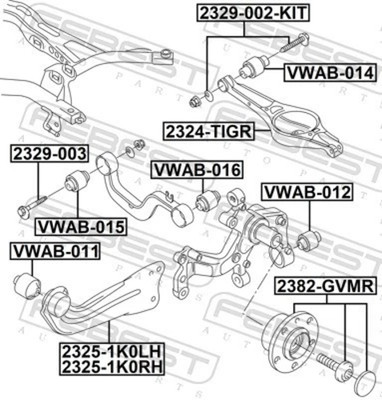 For FEBEST VWAB-016 REAR CROSS BAR SILENT BLOCK AUDI A3/S3/SPOR