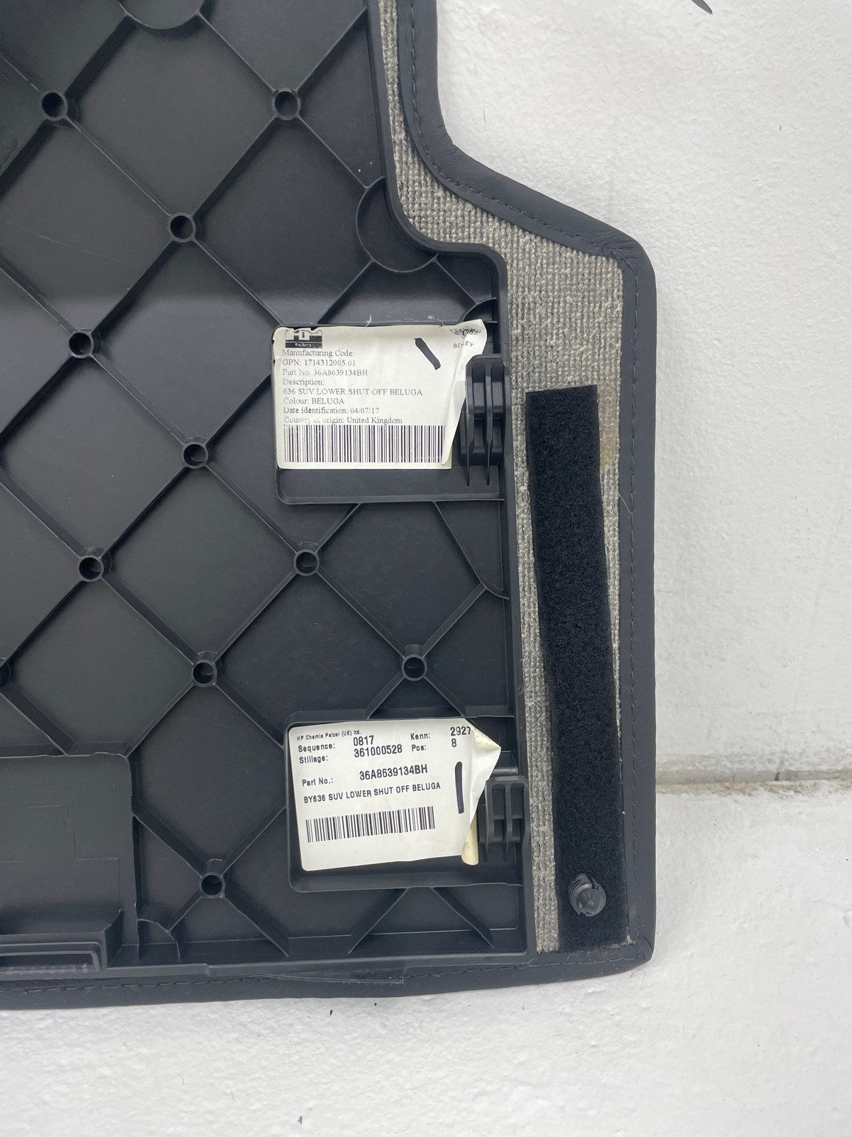 2015-2020 BENTLEY BENTAYGA OEM Rear Luggage Compartment Floor Carpet Cover Panel
