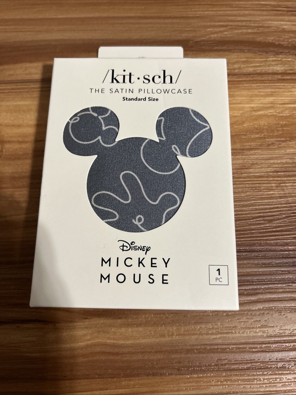Kitsch The Satin Pillowcase Disney Mickey Mouse 1pc Standard Size 26" x 19" Gray