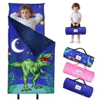 Toddler Nap Mat with Pillow Sleeping Bag for Kids, Boys and Girls Unicorn Din...