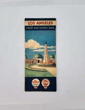 1964 CHEVRON OIL TRAVEL ROAD MAP - LOS ANGELES, CALIFORNIA(GRIFFITH OBSERVATORY)