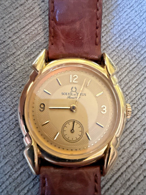 Solvil et Titus VTG/Rare Roma 1887 Gold Tone Cs/Dial, Sub-Sec Men's Quartz Watch