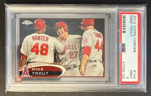 2012 Topps Chrome Mike Trout #144 LA Angels PSA 9 First Topps Chrome!